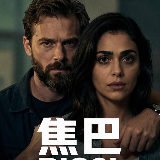 Intense Bearded Man and Woman Poster