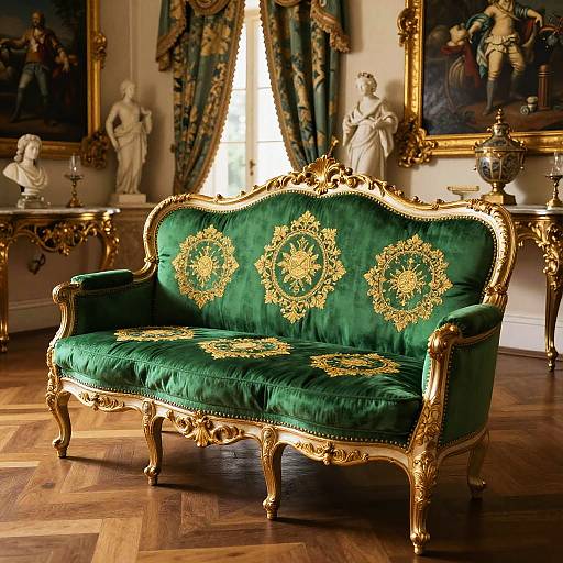 Baroque Sofa in Aristocratic Salon