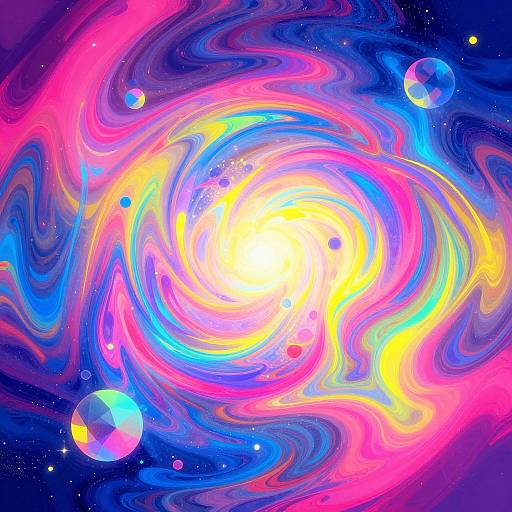 Vibrant Neon Abstract Swirling Patterns