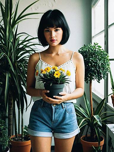 Realistic Summer Style Girl Portrait