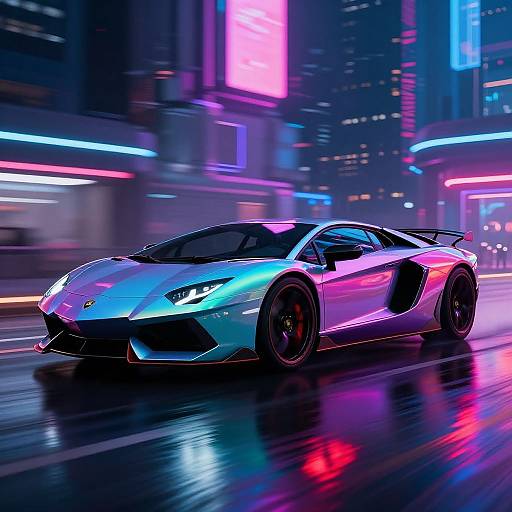 Lamborghini Revuelto in Neon Cyberpunk