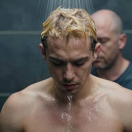Dramatic Shower Portrait of a Man