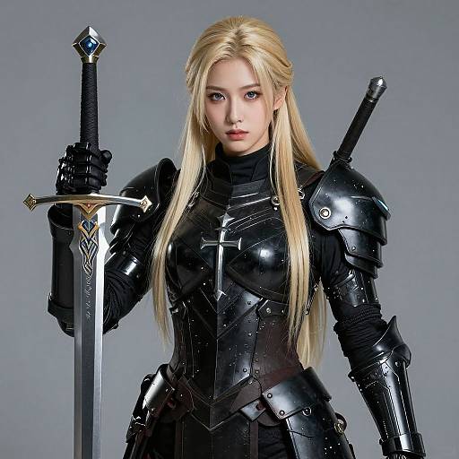 Futuristic Templar in Cyber Armor