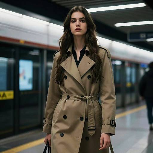 Fringe Hairstyle in Neon Subway Editorial