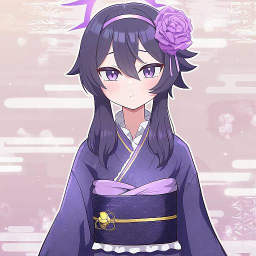 Illustration of Haruka (new year) (blue archive), blue archive in the style of Sekai saisoku no panda