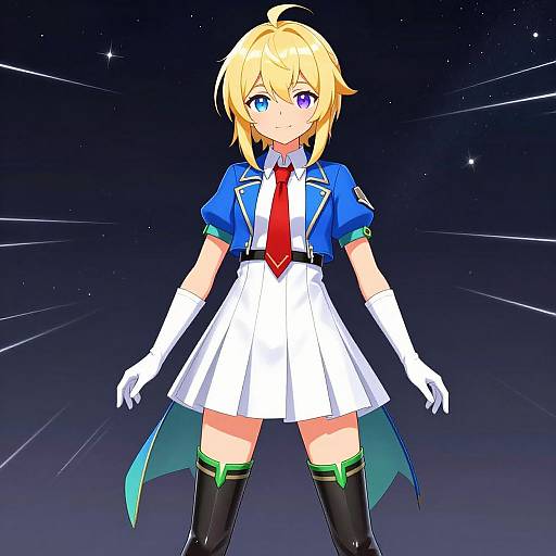 Anime Virtual YouTuber in Starry Scene