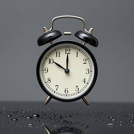 Surreal Vintage Alarm Clock Reflection