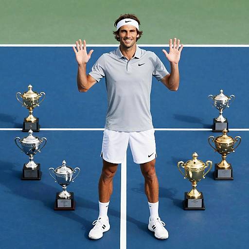 Celebrating Victory: Tennis Player Portrait