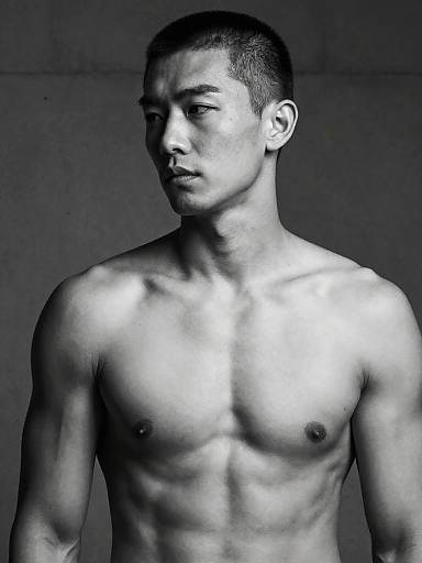 Black and White Fitness Model Portrait