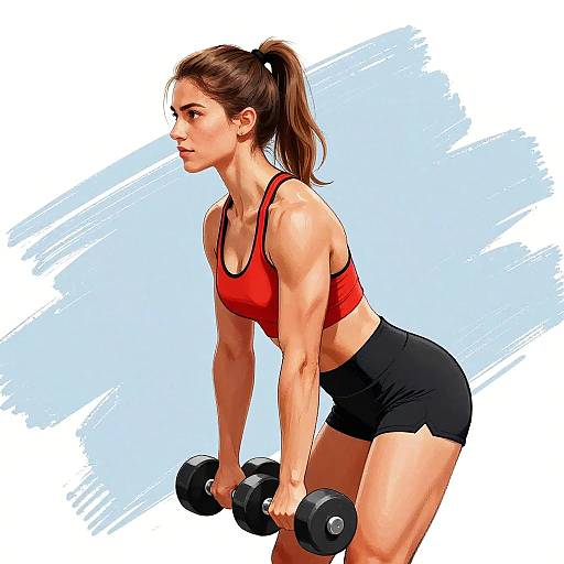 Fit Woman Working Out with Dumbbells