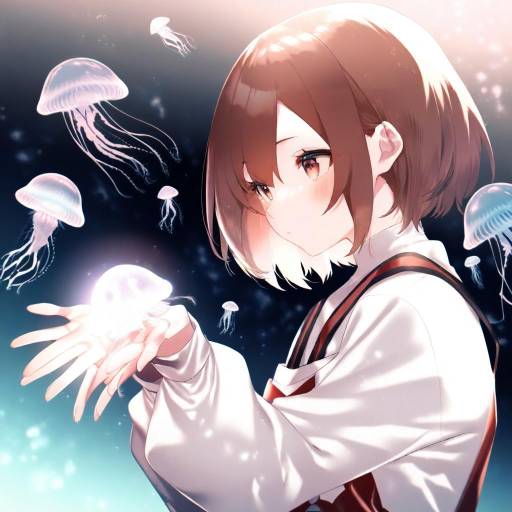 Illustration of Kouzuki mahiru, yoru no kurage wa oyogenai in the style of Yutazou