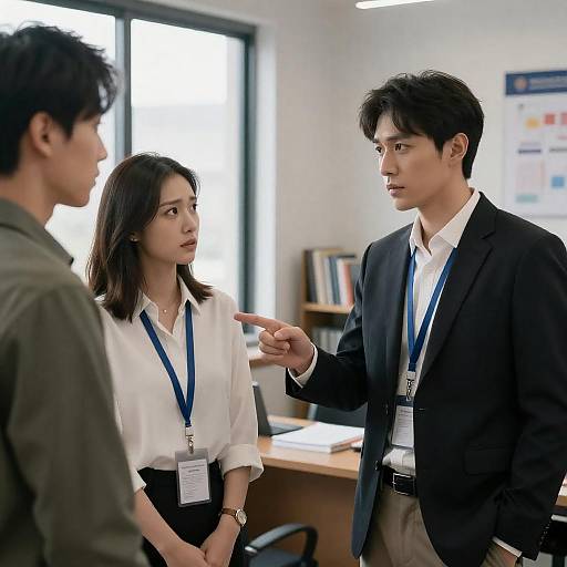 Office Meeting with Tension and Focus