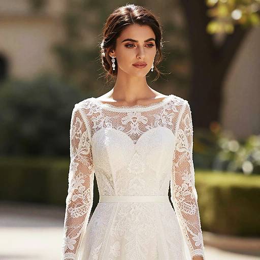 Elegant Bride in Sunlit Garden