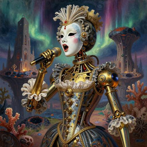 Porcelain Baroque Automaton Opera Singer