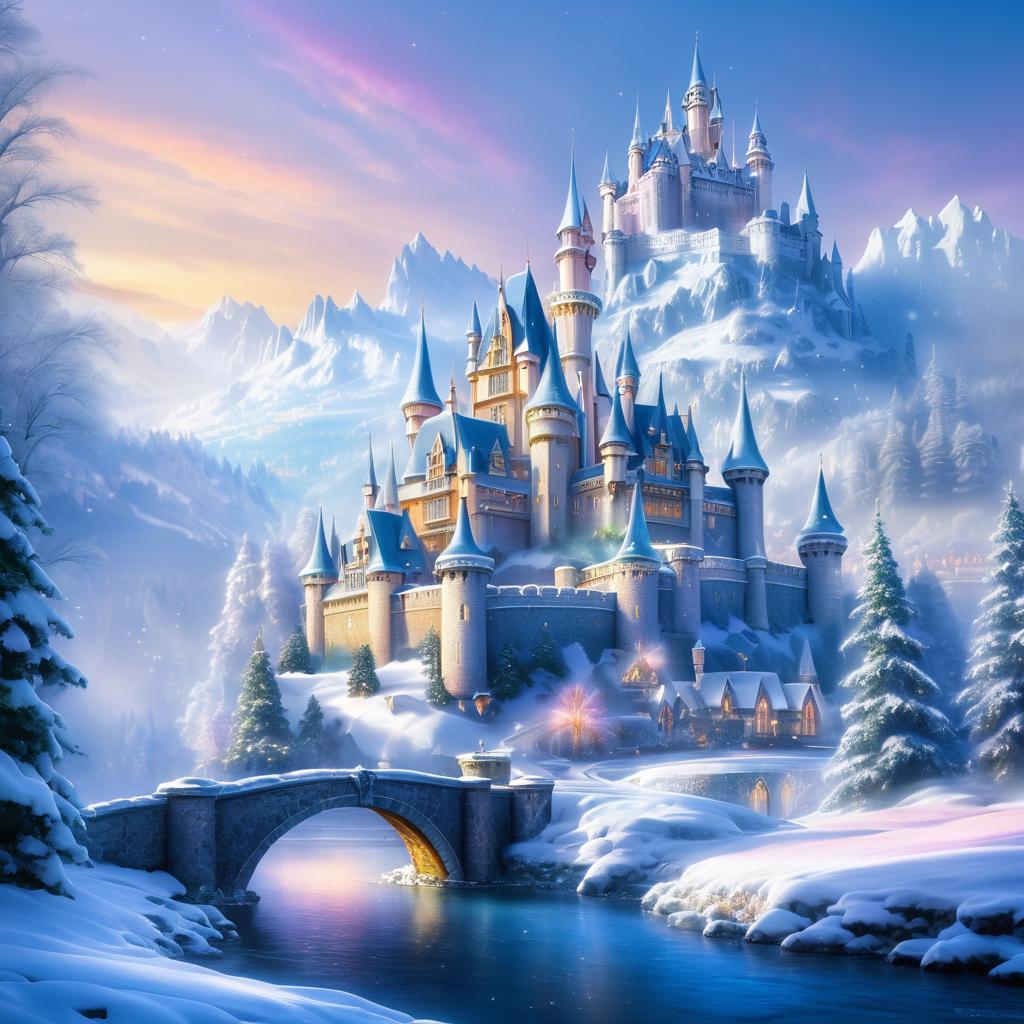 Enchanting Winter Wonderland with Castle