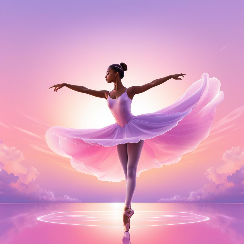 Dreamy Ballet Dancer at Sunset