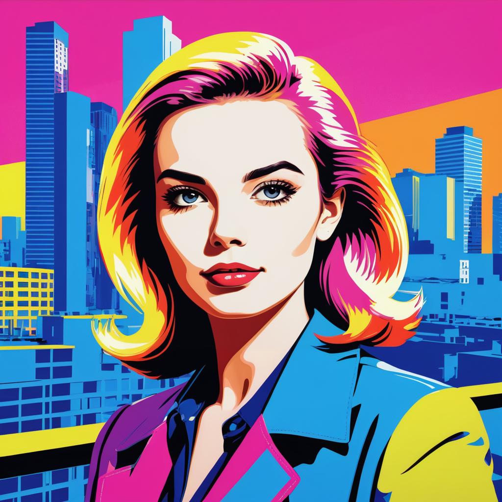 Vibrant Pop Art Portrait of Entrepreneur