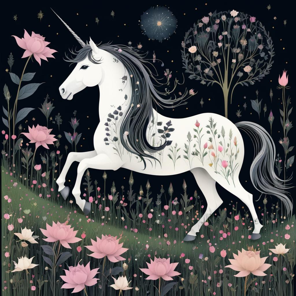 Enchanting Unicorn in Mystical Meadow