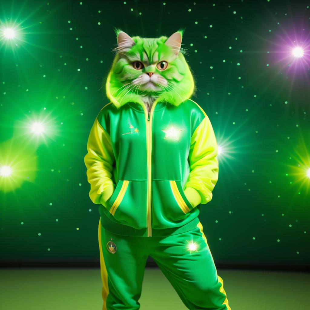 Cinematic Persian Cat in Tracksuit