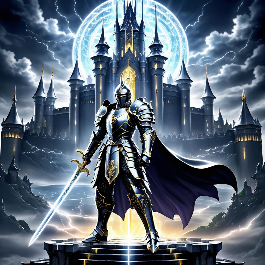 Knight of Destiny in Stormy Castle