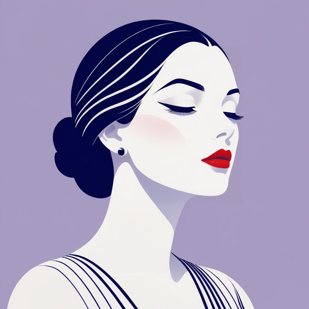 Elegant Minimalist Woman in Art Deco Style