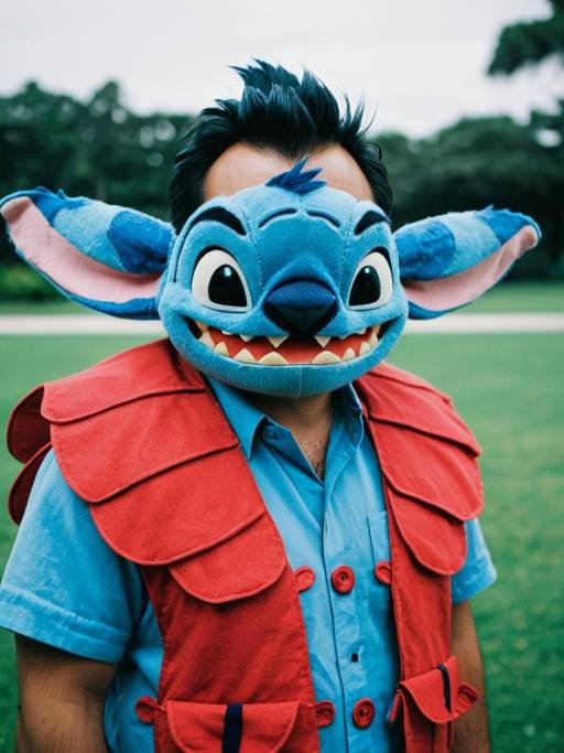 Man Wearing Lilo Stitch Costume Outdoors