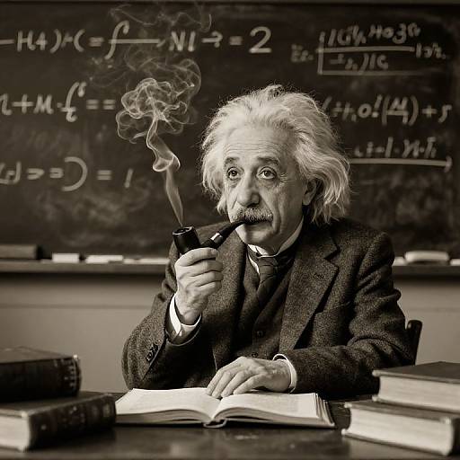 Einstein in Vintage Study Smoking Pipe