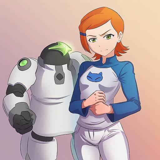 Illustration of Gwen tennyson, ben 10 in the style of Steed (steed enterprise)