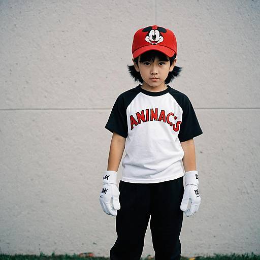 Boy in Animaniacs Costume with Red Cap