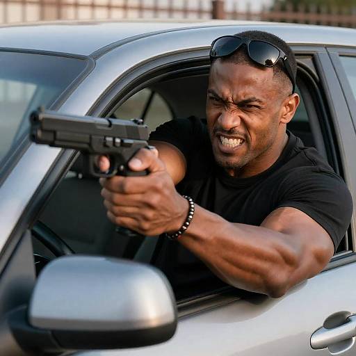 Intense Portrait of a Dark-Skinned Man