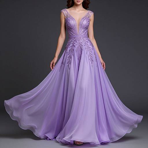 Elegant Fairytale Lavender Pageant Dress