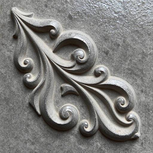 Ornate Grayscale Carved Corner Piece