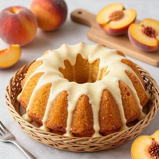 Golden Peach Bundt Cakes Display