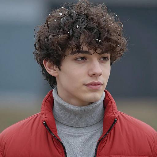 Charming Young Man in Winter Attire