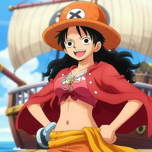 Colorful One Piece Femboy Pirate