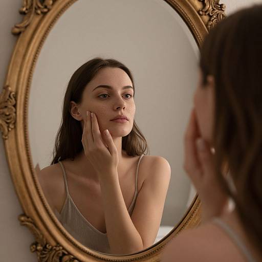 Woman Reflecting on Time and Self