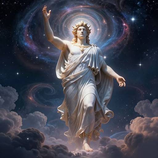Ouranos Greek Sky Deity in Cosmic Realm