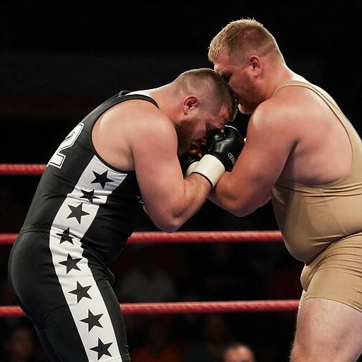 Bearded Wrestler Punched in Ring