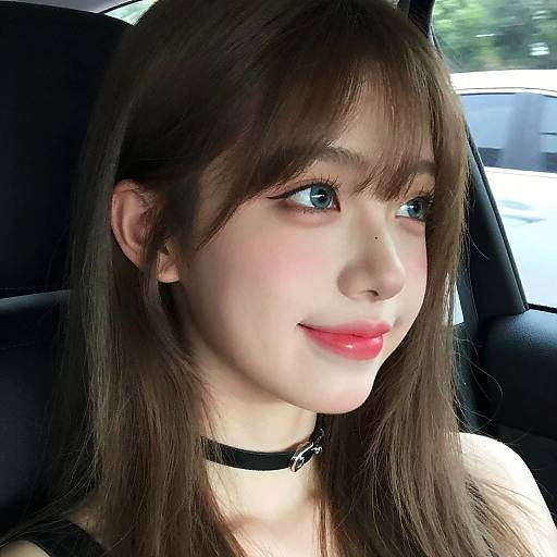 Portrait of Woman in Car Interior