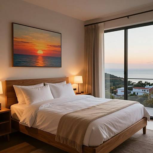 Cozy Wooden Bedroom with Ocean View