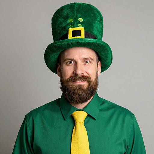 Bearded Man in St. Patrick's Costume
