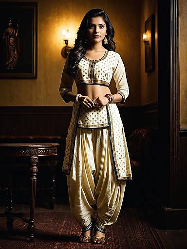 Elegant Woman in Dhoti Suit Salwar