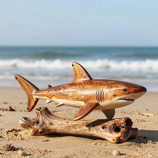 Rustic Driftwood Shark Sculpture