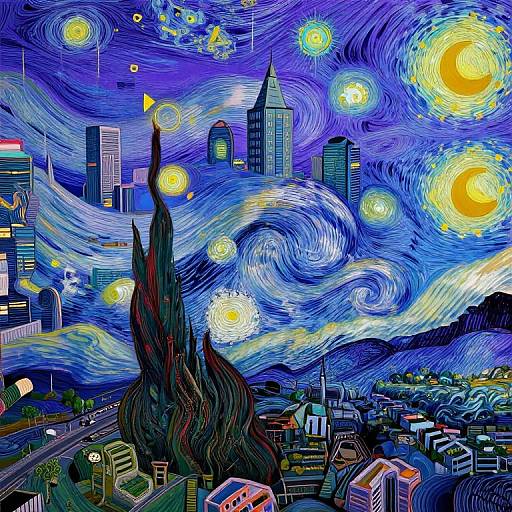 Digital art of Vincent van Gogh's 