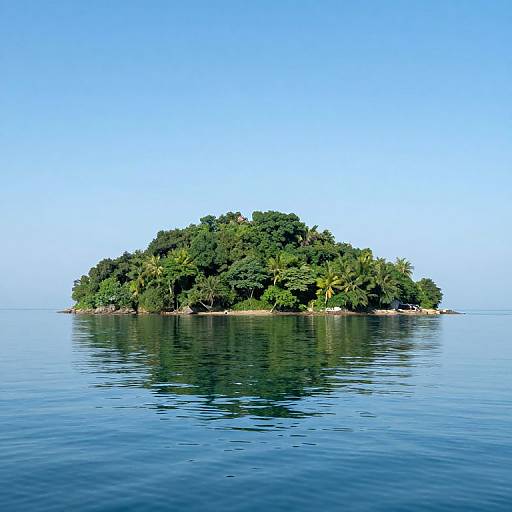Solitary Island Between Sky and Sea