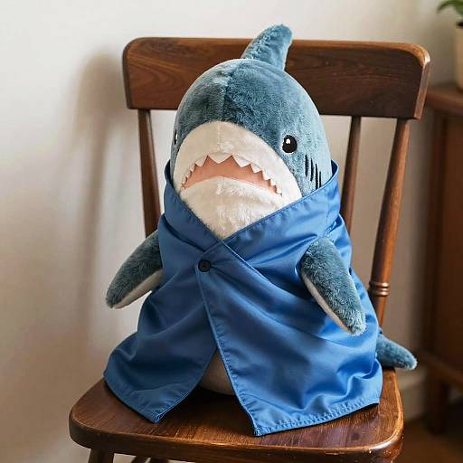 Blue Shark Plush with Trans Pride Flag