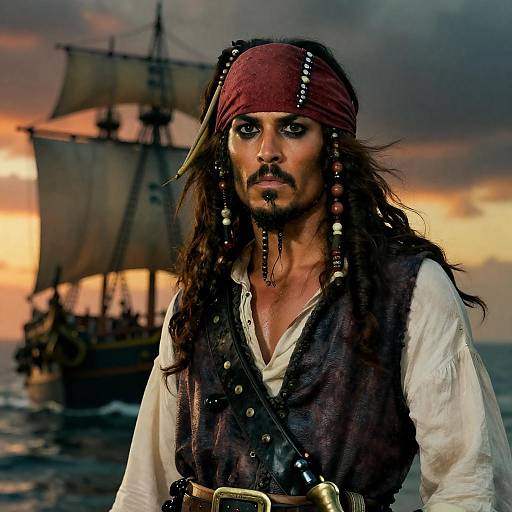 Rugged Pirate at Sunset