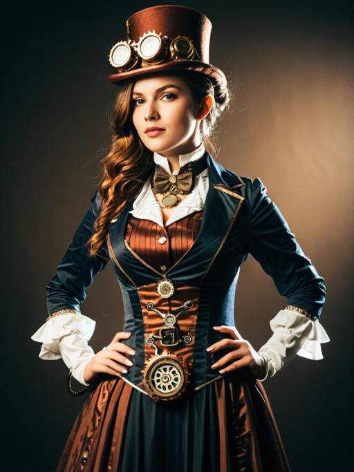 Photorealistic Steampunk Lady Portrait