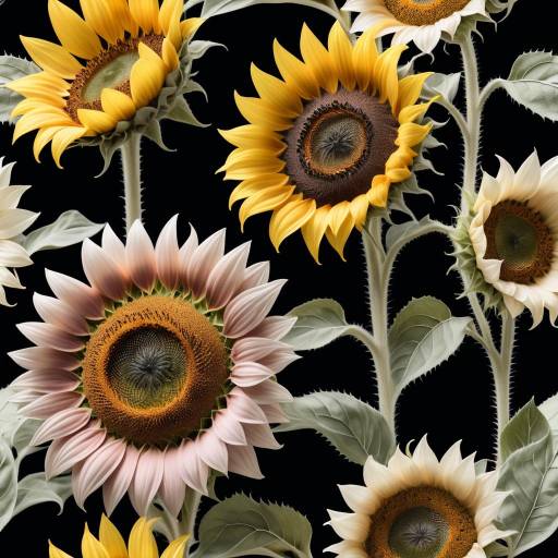 Hyperrealistic Sunflower Botanical Scene