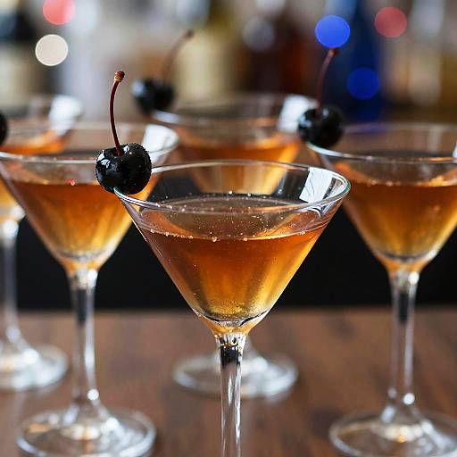 Elegant Martini Glasses with Cherries